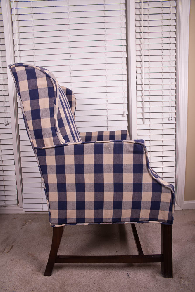 Pair of Upholstered Wing Back Chairs