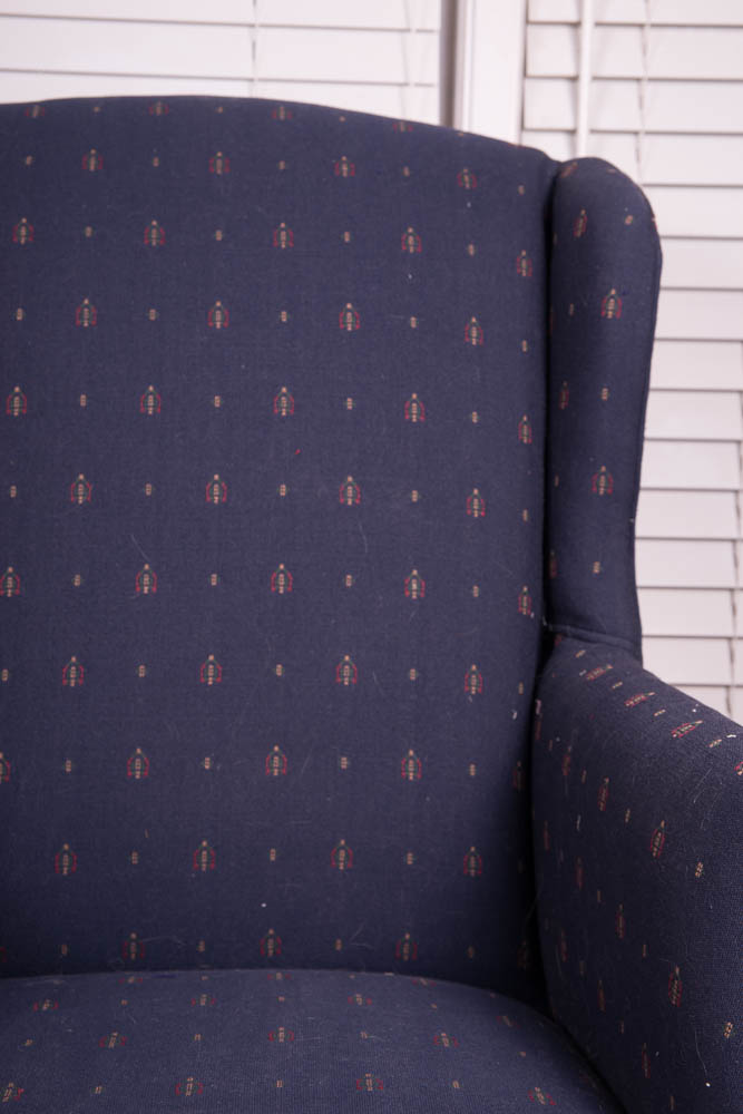 Pair of Upholstered Wing Back Chairs