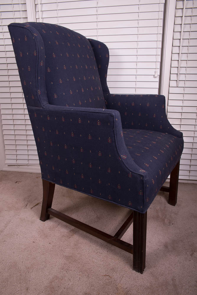 Pair of Upholstered Wing Back Chairs