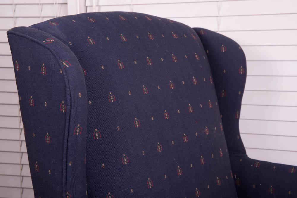 Pair of Upholstered Wing Back Chairs