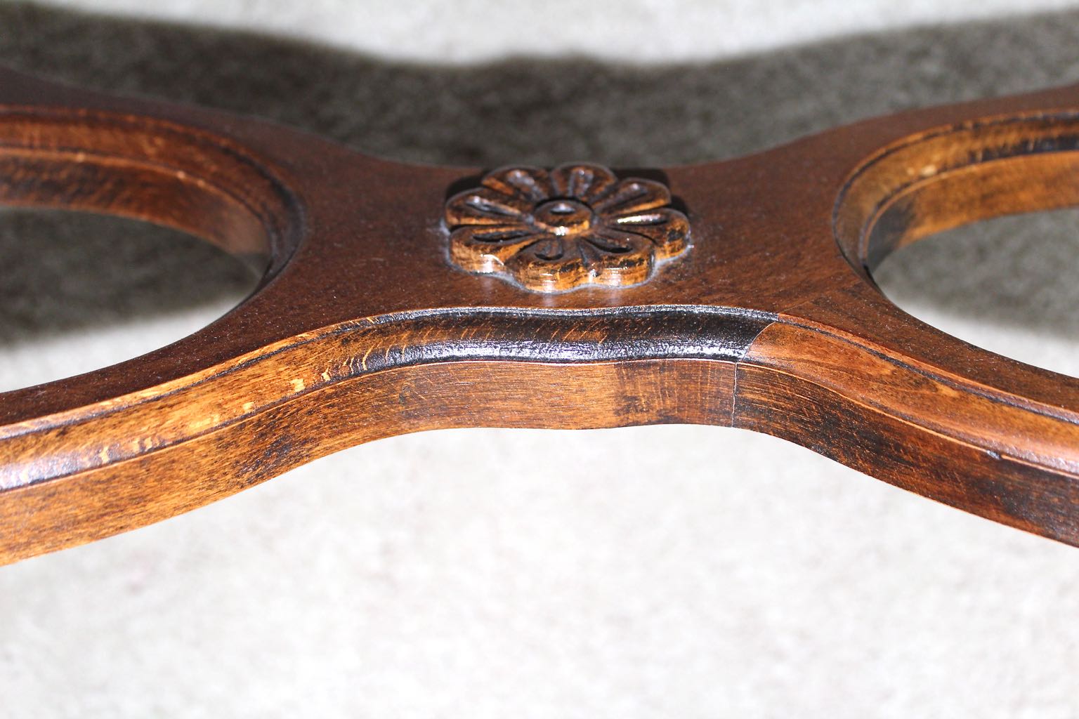 Two Traditional Style Wood Upholstered High Back Arm Chairs