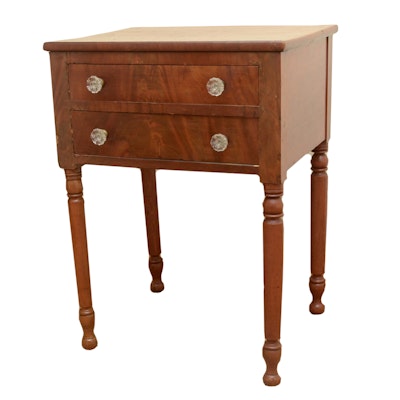 Early 19th Century Sheraton Two-Drawer Work Table Early 19th Century Sheraton Two-Drawer Work Table