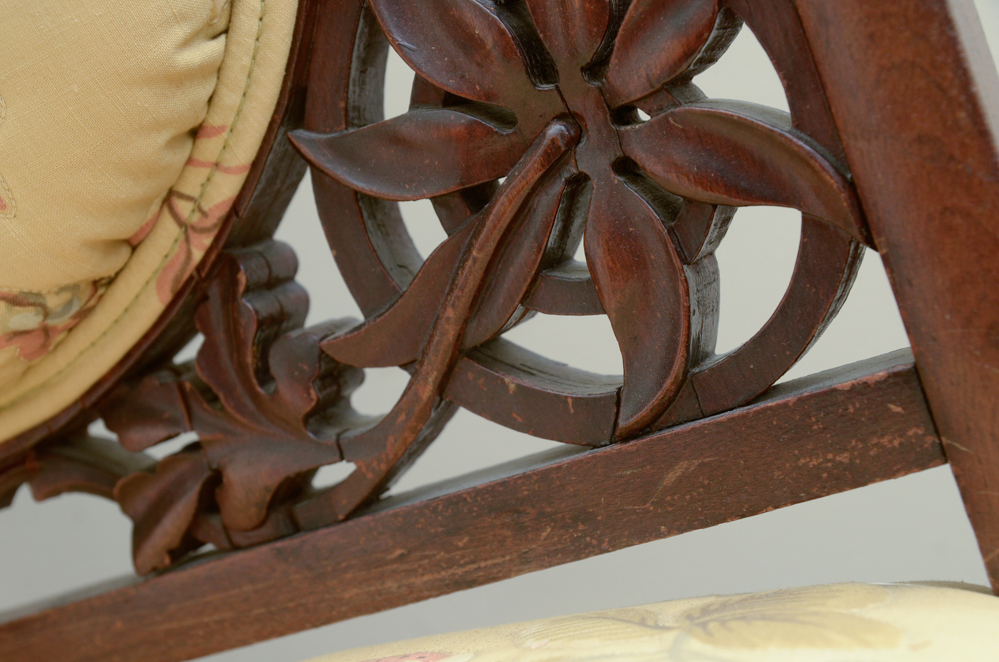 Antique Heavily Carved Side Chair