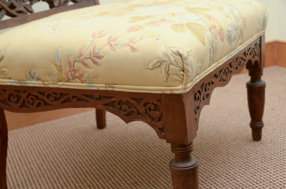 Antique Heavily Carved Side Chair