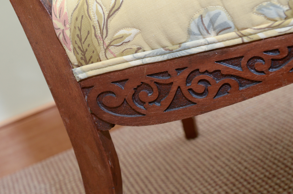 Antique Heavily Carved Side Chair