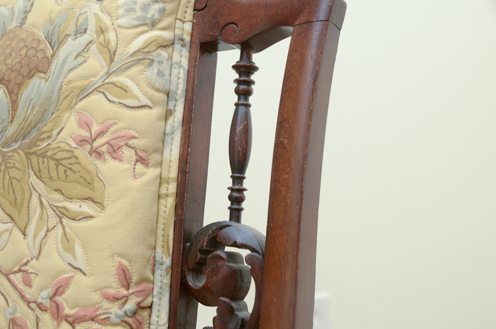 Antique Heavily Carved Side Chair