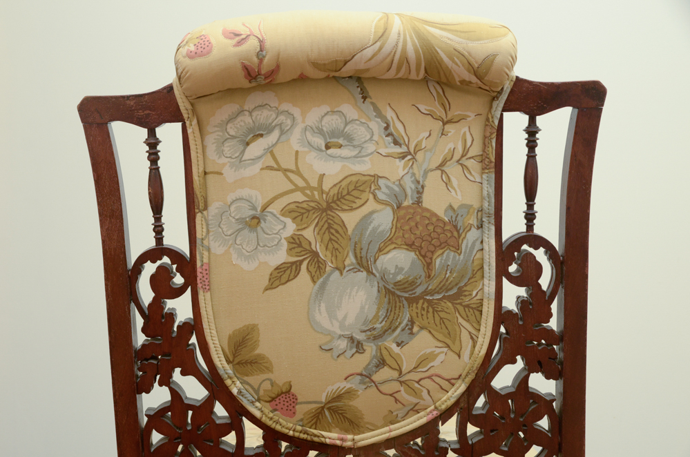 Antique Heavily Carved Side Chair