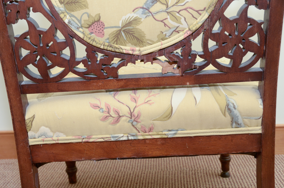 Antique Heavily Carved Side Chair