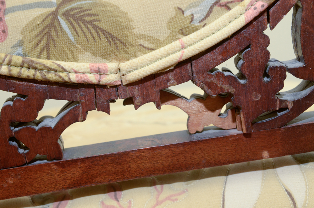 Antique Heavily Carved Side Chair