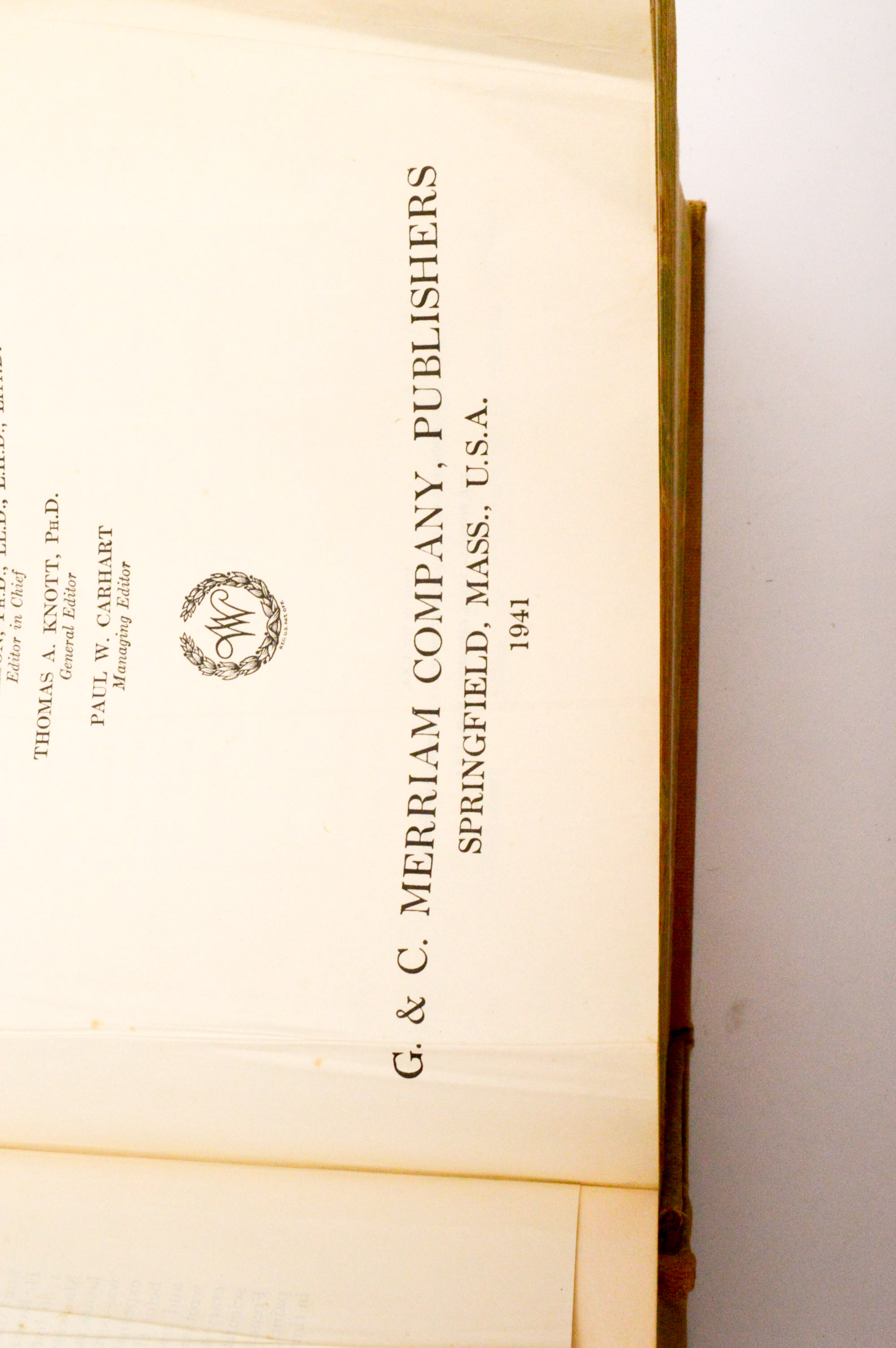 Vintage Dictionaries Featuring 1941 Merriam-Webster "Webster's New International Dictionary, Second Edition"