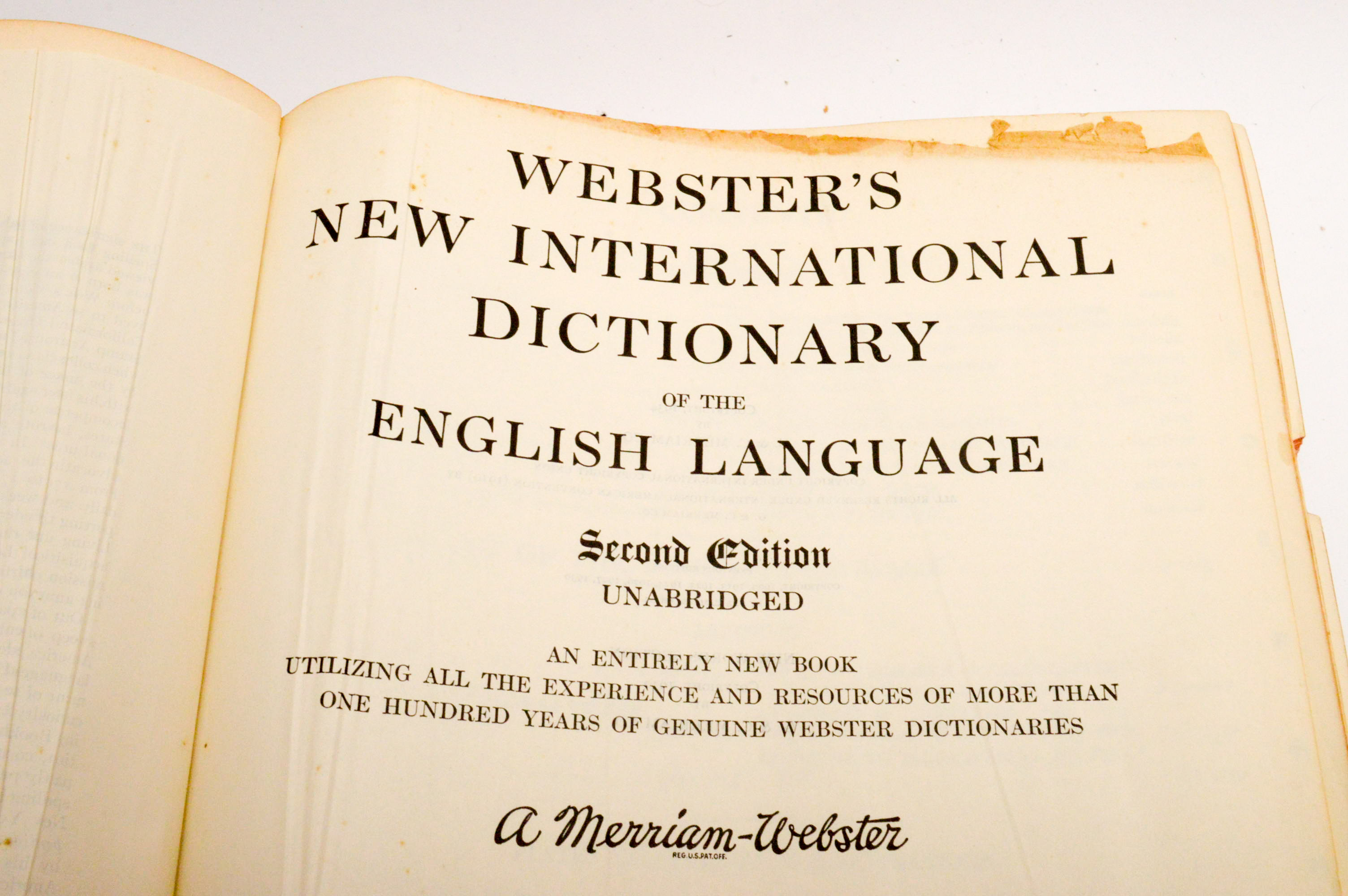 Vintage Dictionaries Featuring 1941 Merriam-Webster "Webster's New International Dictionary, Second Edition"