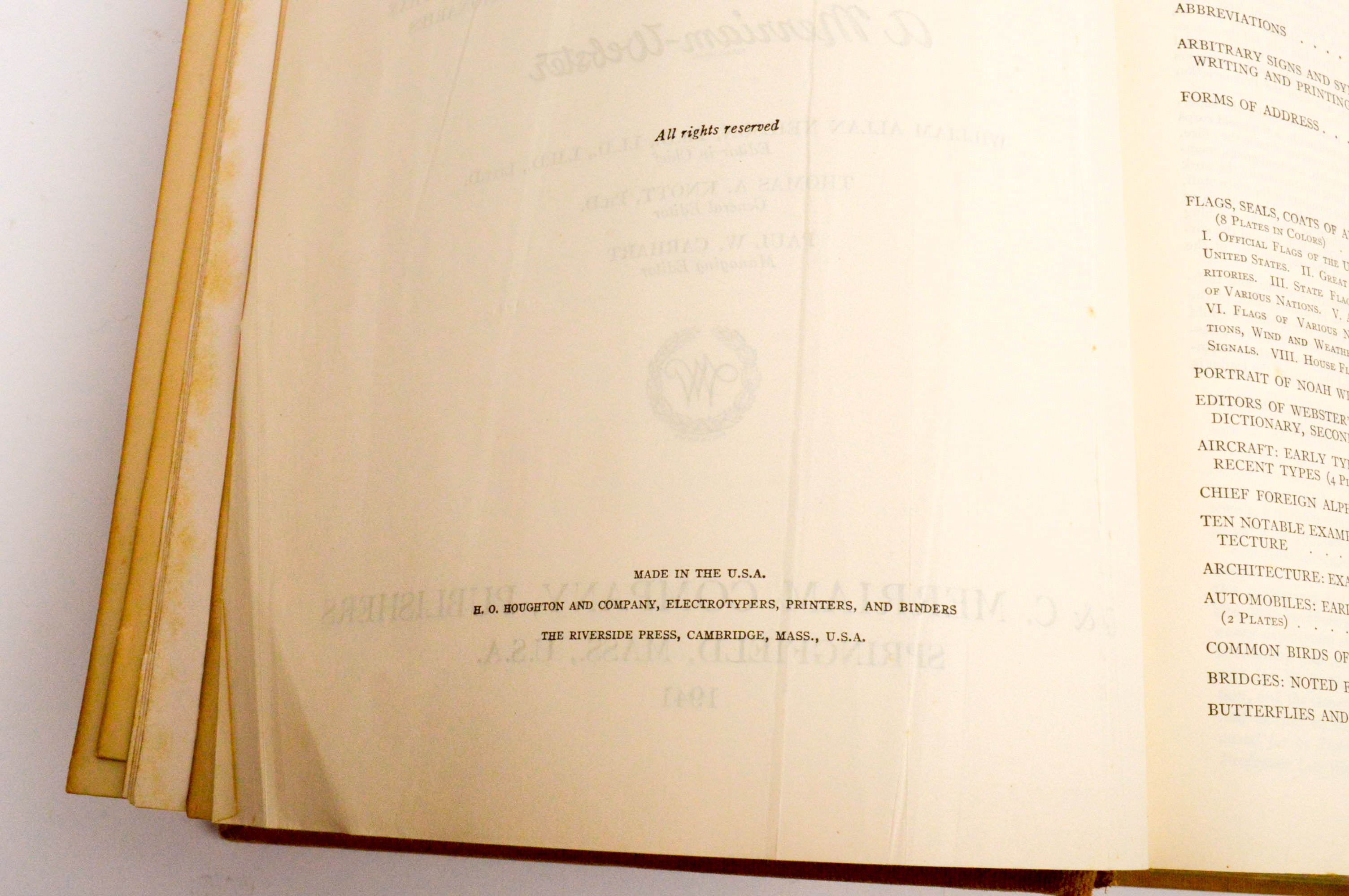 Vintage Dictionaries Featuring 1941 Merriam-Webster "Webster's New International Dictionary, Second Edition"