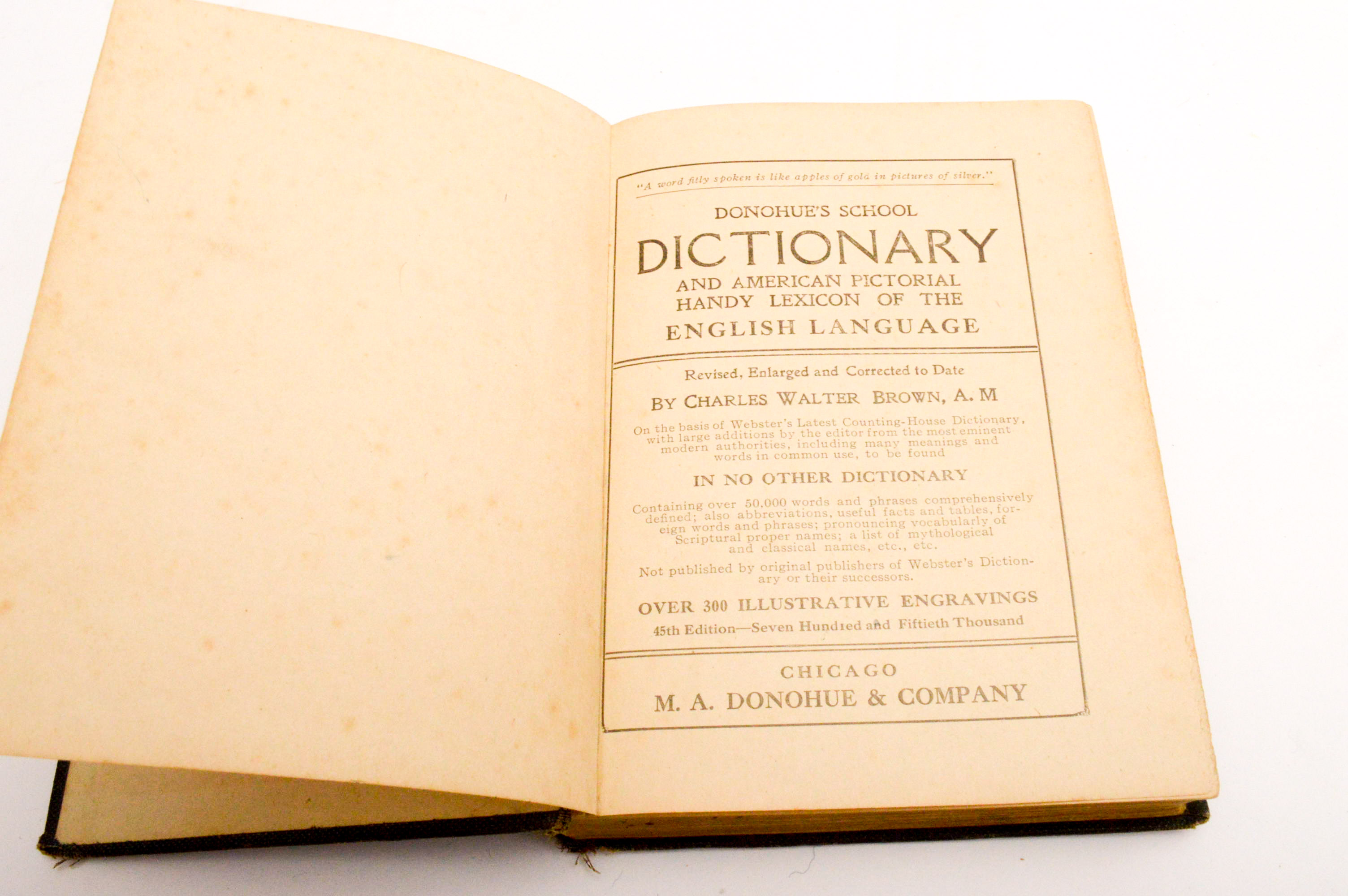Vintage Dictionaries Featuring 1941 Merriam-Webster "Webster's New International Dictionary, Second Edition"