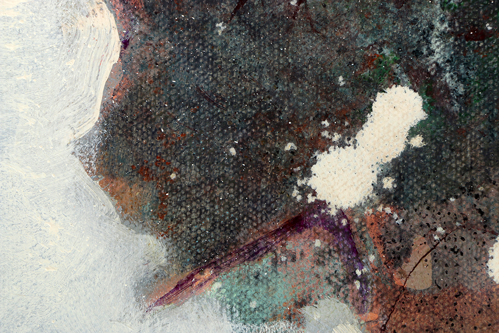 Ricardo Morin Abstract Oil Painting on Unstretched Canvas