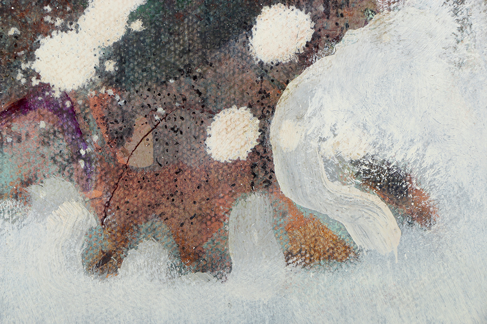 Ricardo Morin Abstract Oil Painting on Unstretched Canvas