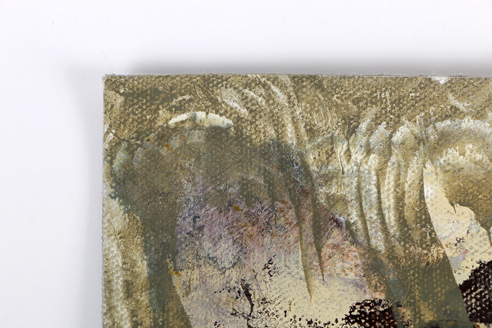 Ricardo Morin Oil Painting on Unstretched Linen of an Abstract Scene