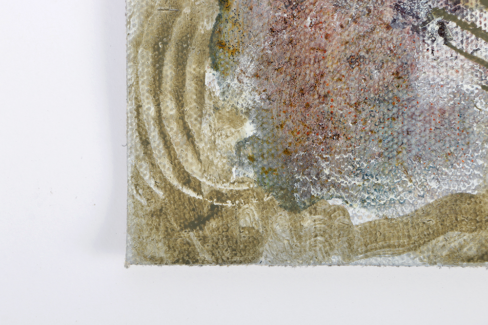 Ricardo Morin Oil Painting on Unstretched Linen of an Abstract Scene