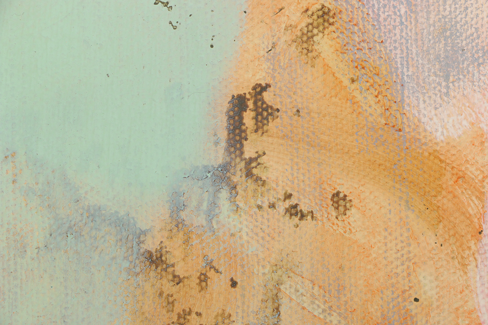 Ricardo Morin Oil Painting on Unstretched Linen of an Abstract Composition