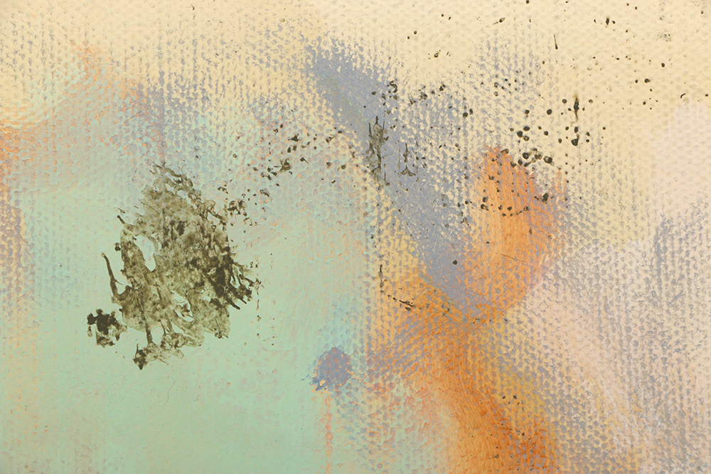 Ricardo Morin Oil Painting on Unstretched Linen of an Abstract Composition