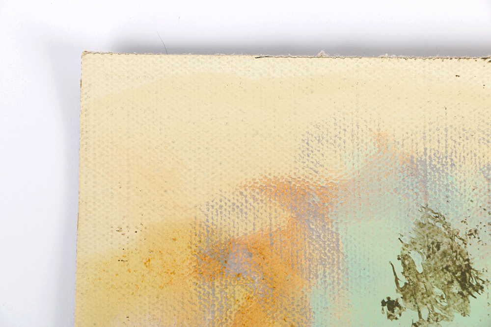 Ricardo Morin Oil Painting on Unstretched Linen of an Abstract Composition