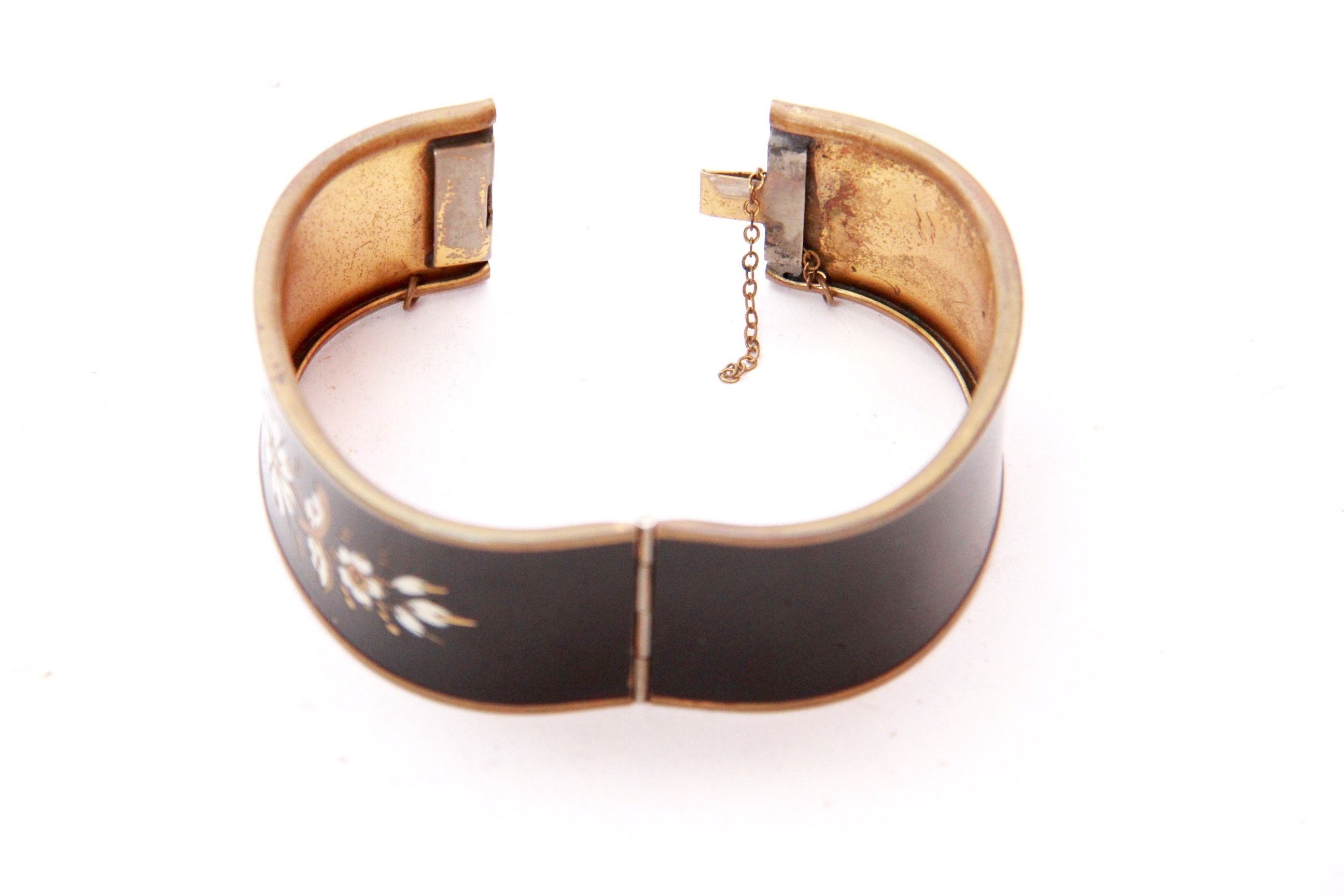 Malachite Bangles and Hinged Enamel Bracelet