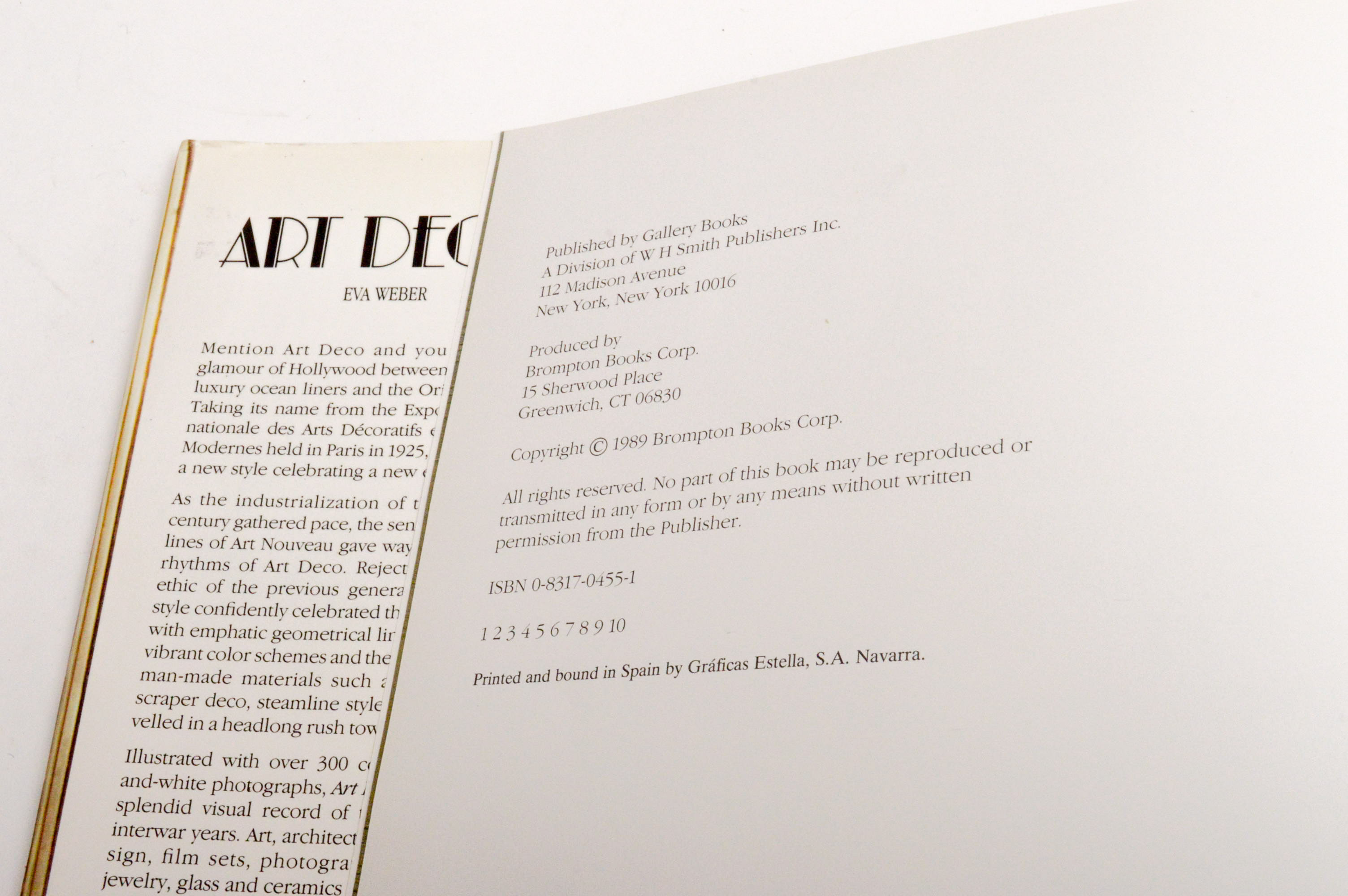 1989 Eva Weber "Art Deco" Coffee Table Book