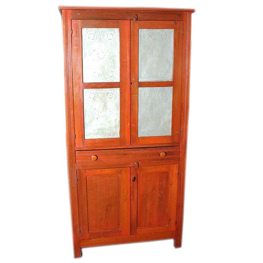 Antique Southern Cherry Pie Safe Cabinet