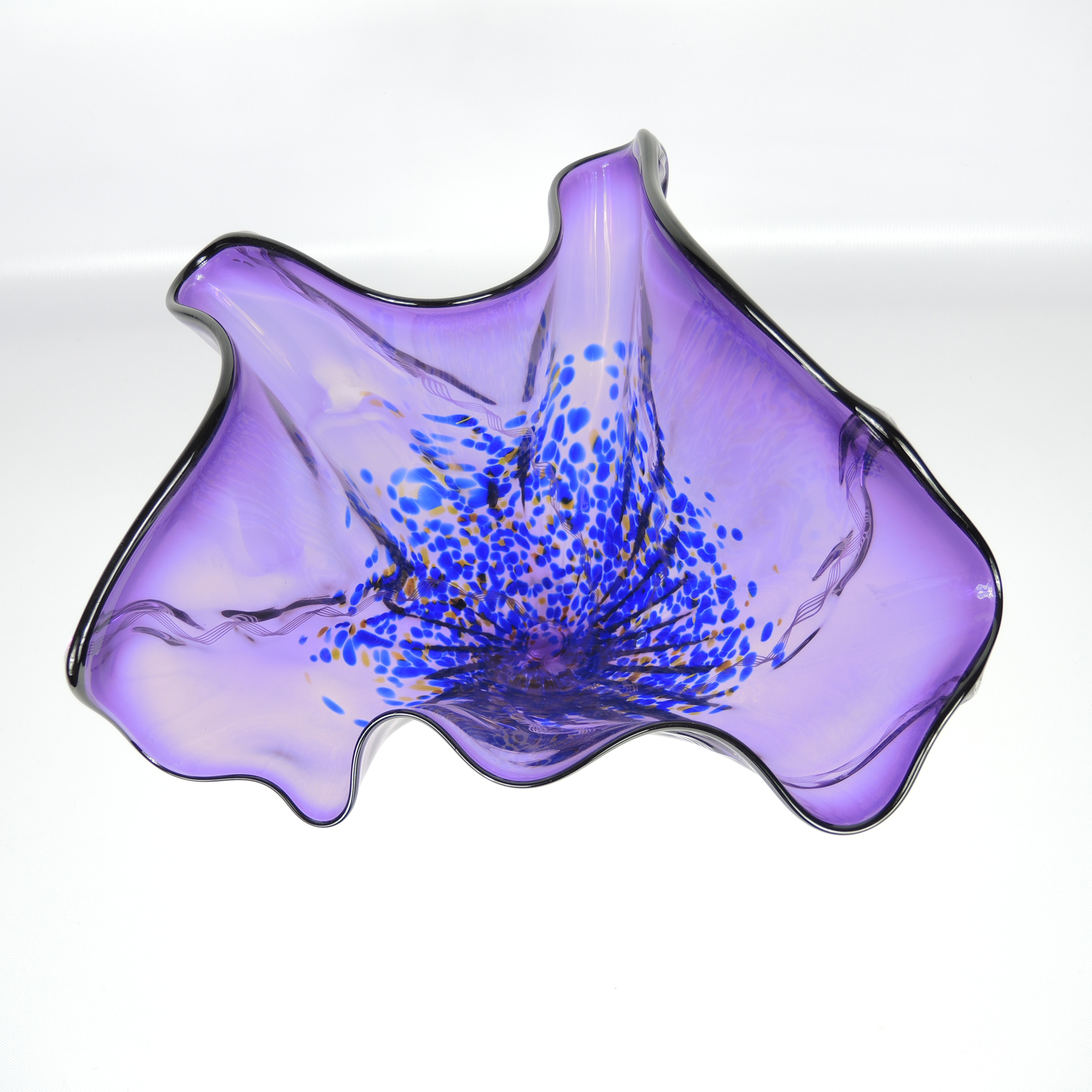 Thomas Chapman Signed Art Glass Handkerchief Vase Hand Blown