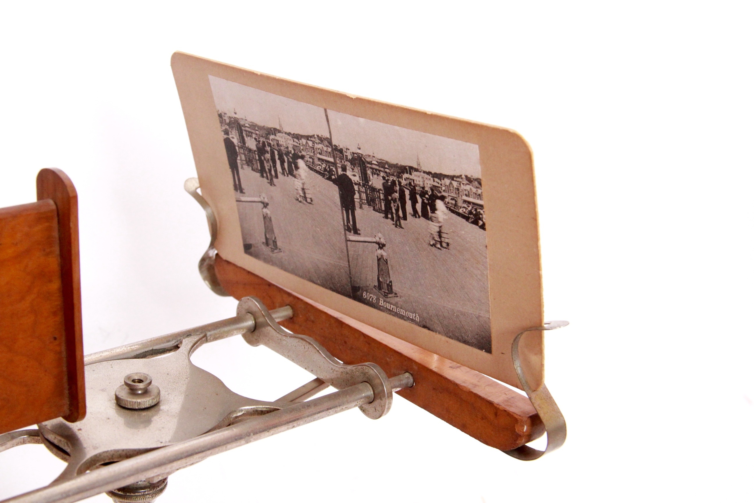 Antique Stereoscope Viewer with Slide Collection