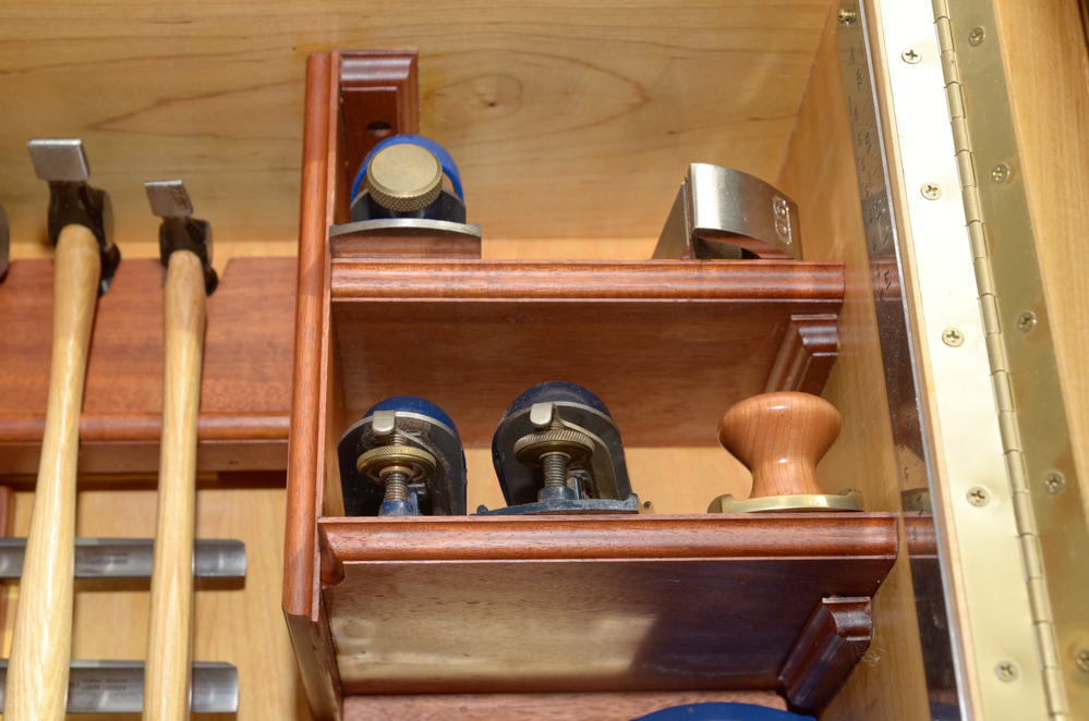 Custom Made Wall-Mounted Tool Cabinet with Hand Tools