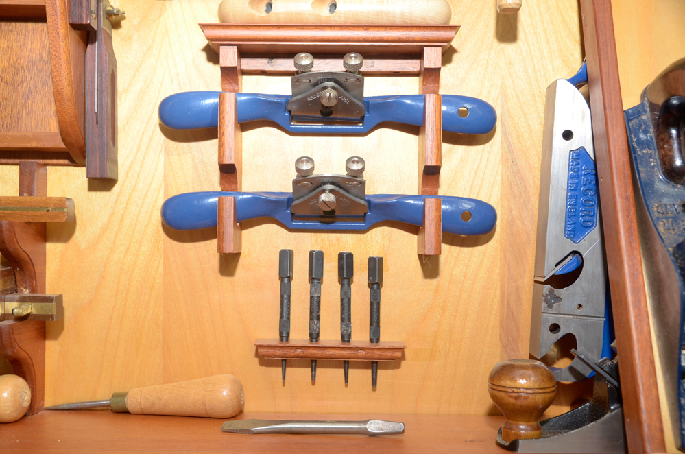 Custom Made Wall-Mounted Tool Cabinet with Hand Tools