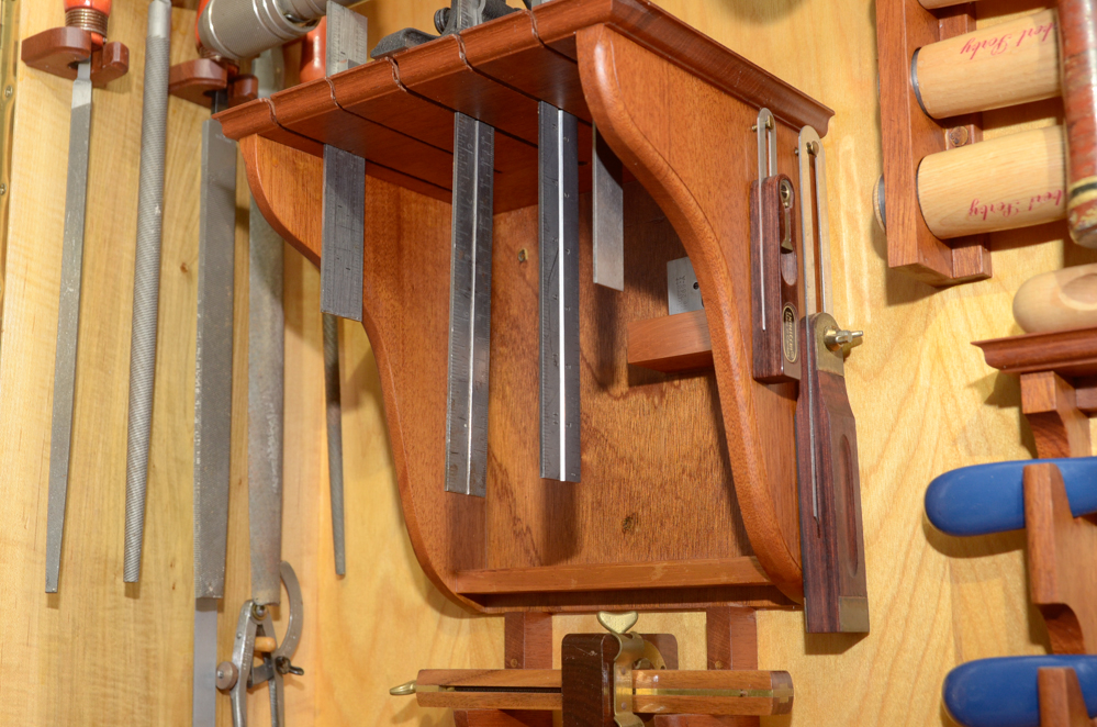 Custom Made Wall-Mounted Tool Cabinet with Hand Tools