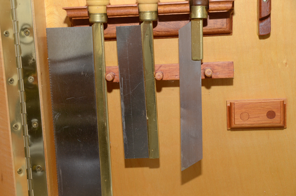 Custom Made Wall-Mounted Tool Cabinet with Hand Tools