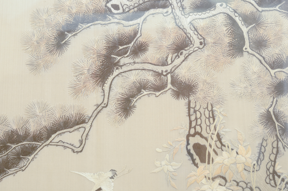 Chinese Embroidery on Silk of Deer and Birds