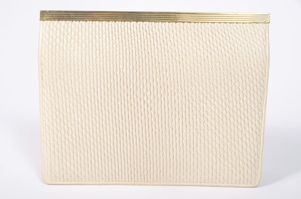 Bone Colored Judith Leiber Clutch