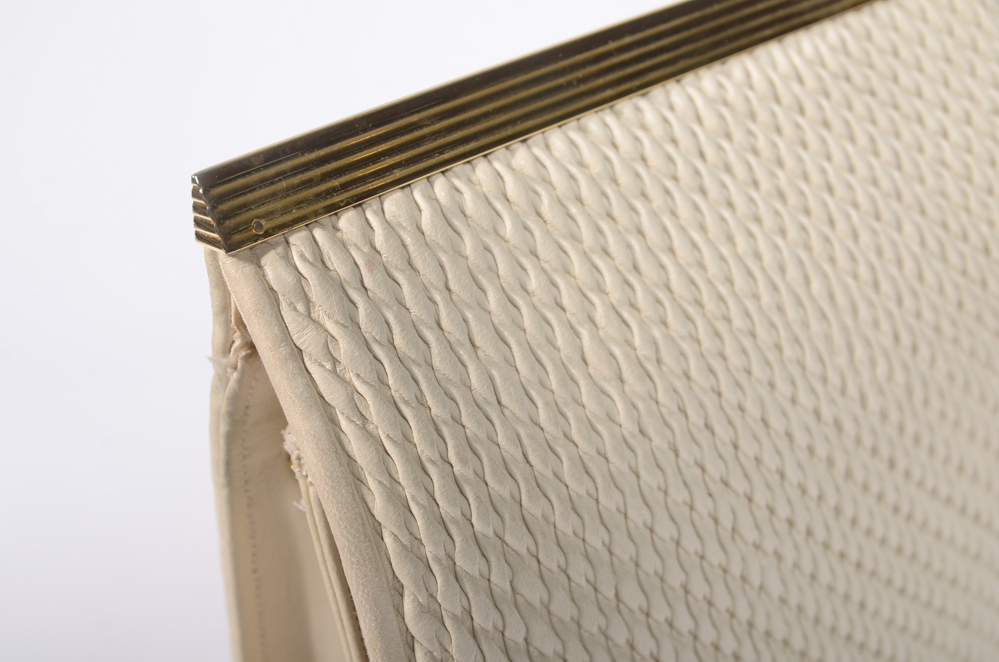 Bone Colored Judith Leiber Clutch
