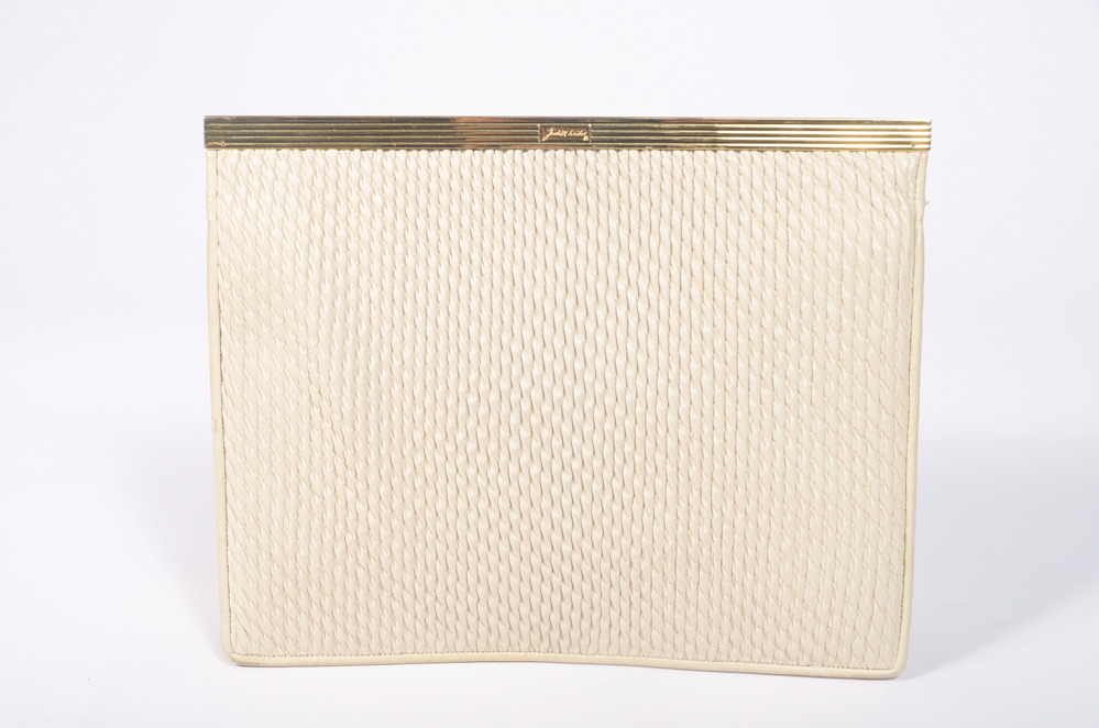 Bone Colored Judith Leiber Clutch