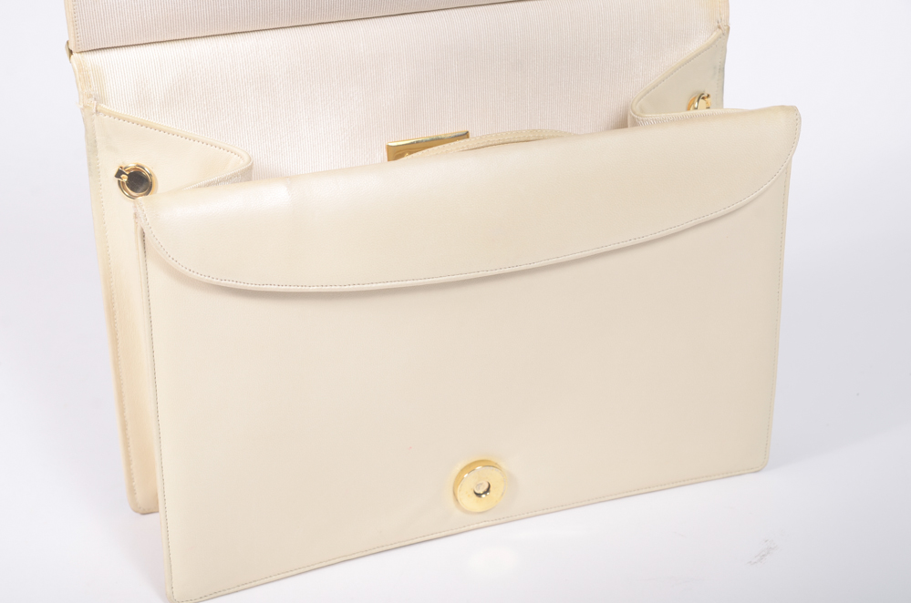 Bone Colored Judith Leiber Clutch