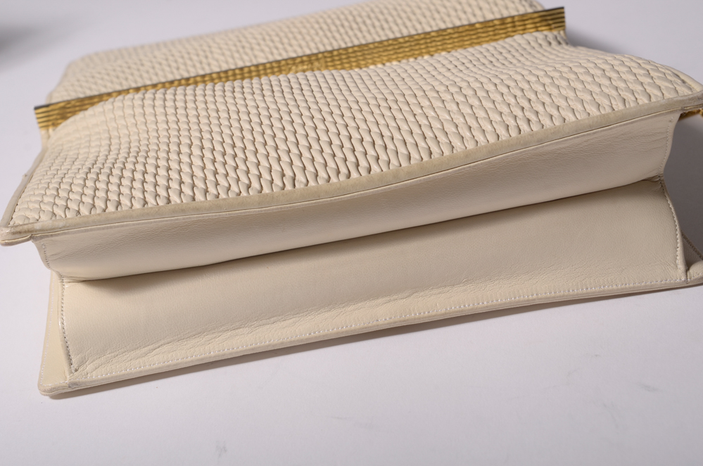 Bone Colored Judith Leiber Clutch