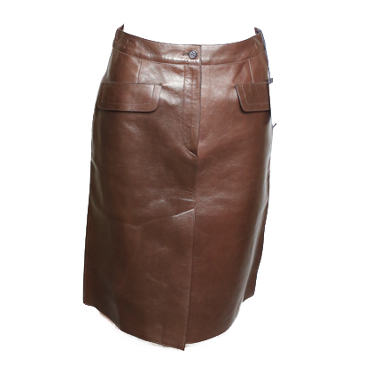 Prada Teak Leather Skirt