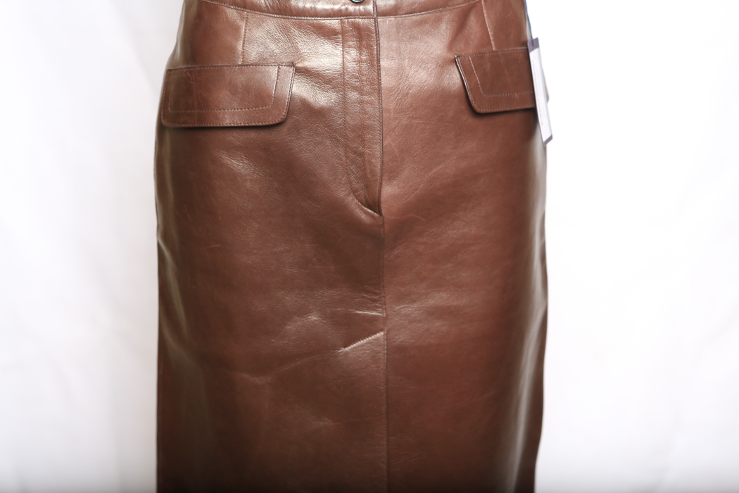 Prada Teak Leather Skirt