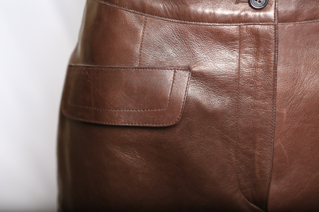 Prada Teak Leather Skirt