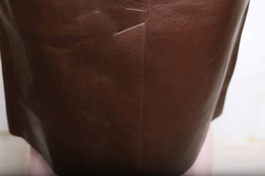 Prada Teak Leather Skirt