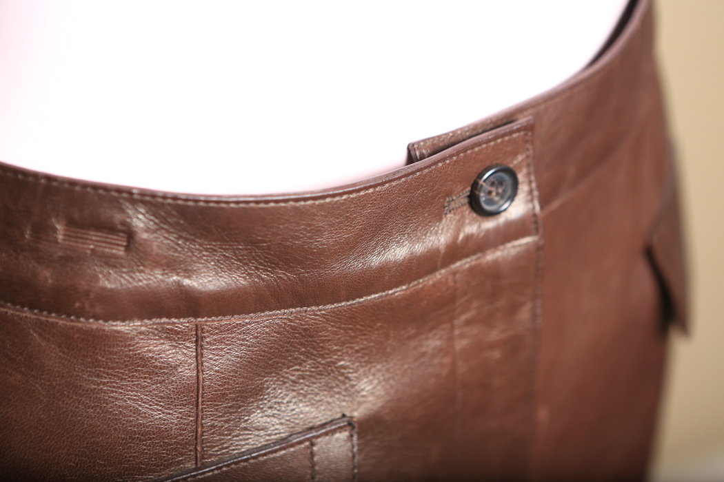 Prada Teak Leather Skirt