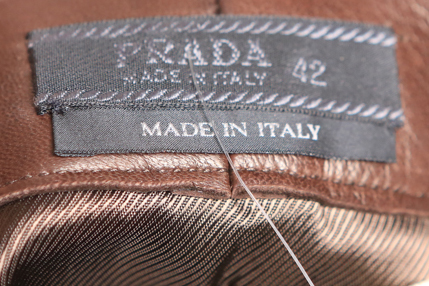 Prada Teak Leather Skirt