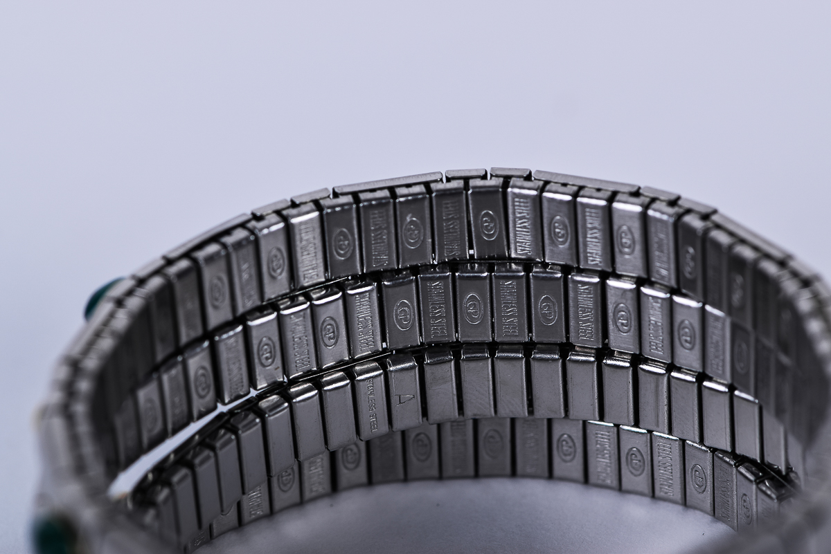 Set of Stainless Steel Stretch Bracelets With 18K Yellow Gold and Natural Stone Accents