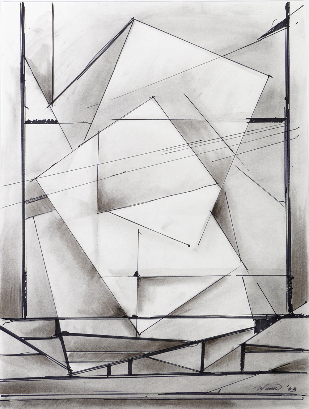 Ricardo Morin Mixed Media Sketch on Paper