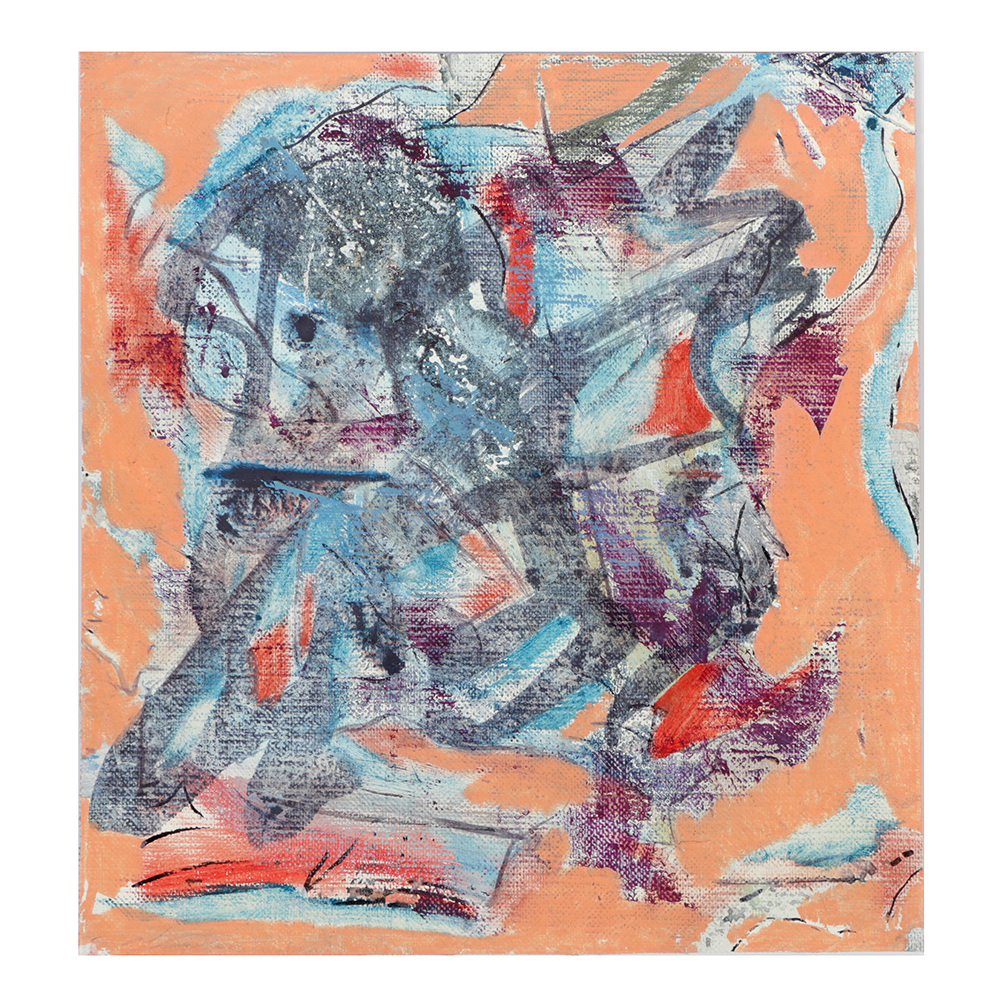 Ricardo Morin Oil Painting on Unstretched Canvas of an Abstract Composition