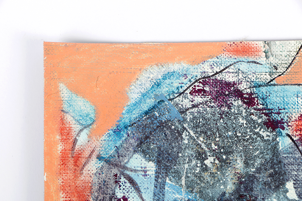 Ricardo Morin Oil Painting on Unstretched Canvas of an Abstract Composition