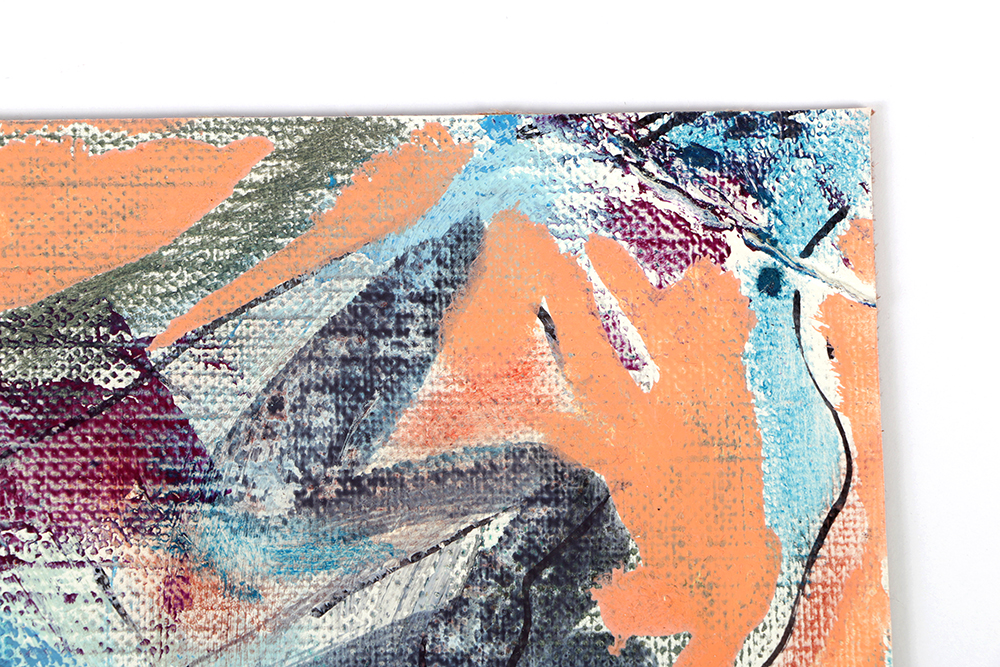 Ricardo Morin Oil Painting on Unstretched Canvas of an Abstract Composition